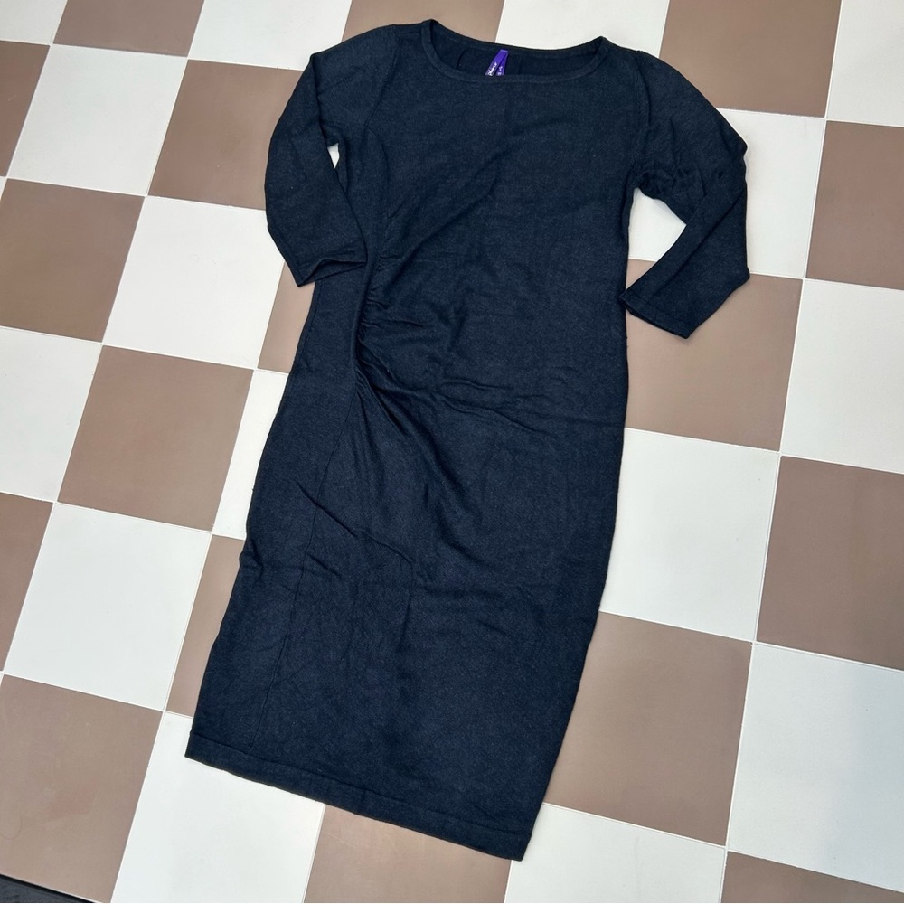 Seraphine Gray Knit Maternity Midi Dress Size US 4